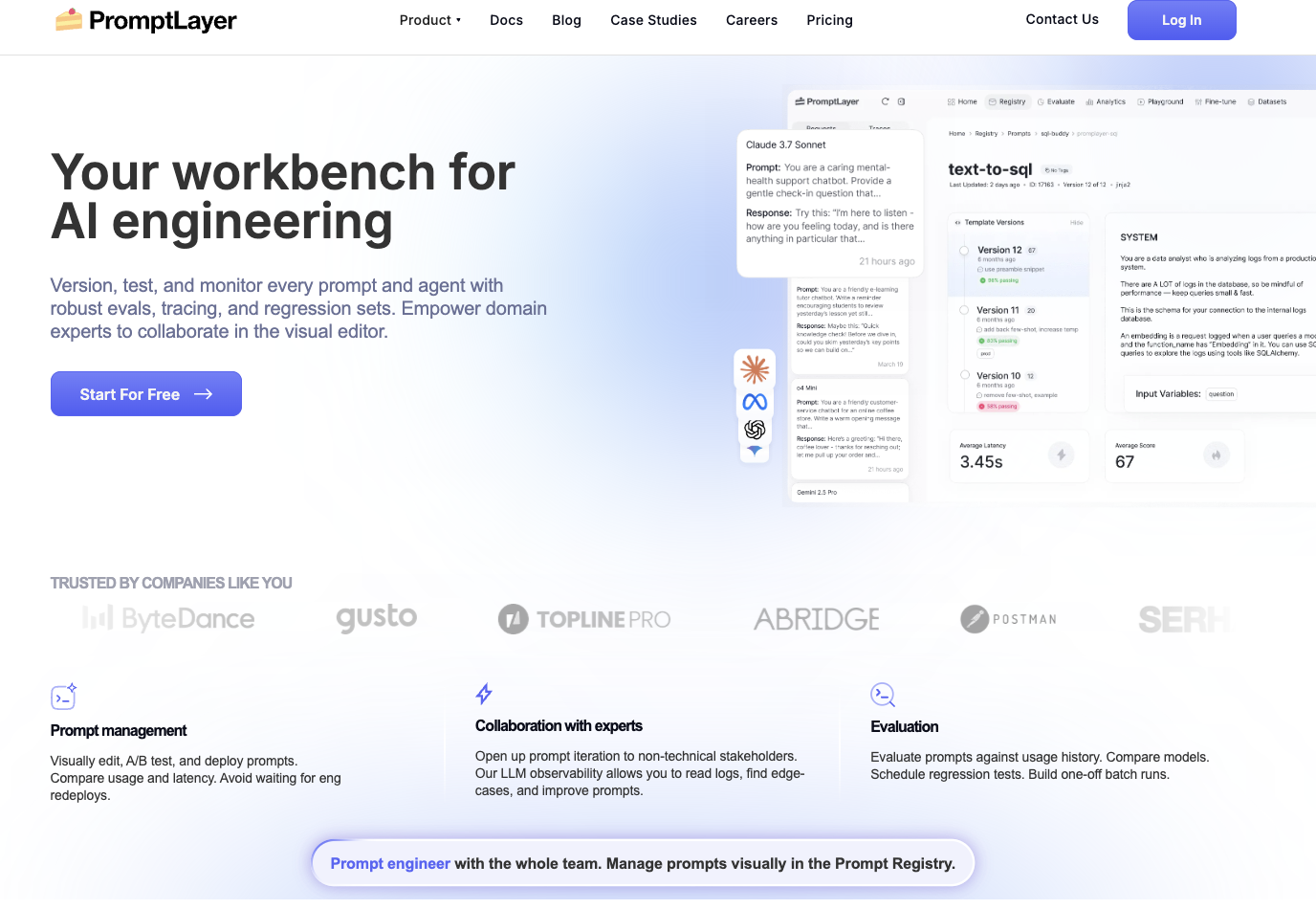 PromptLayer homepage